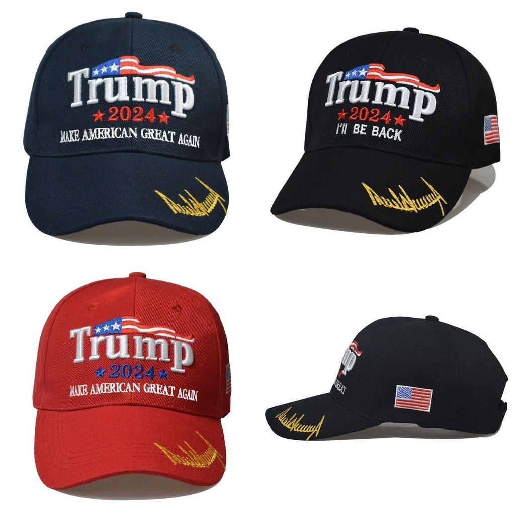 Trump Take America Back Usa Signature 2024 Red Shadow Embroidered Cap Hat
