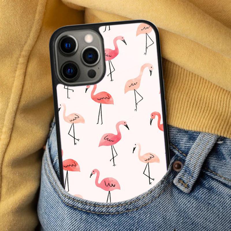 Flamingo Bird Soft Phone Case for iPhone 17 Air 16e Pro max 15 Pro 13 14 Plus 11 12 MagSafe Magnetic Coque