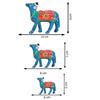Папье-маше Выставочный экземпляр Корова для украшения дома (Небесно-голубой, Набор из 3 штук)