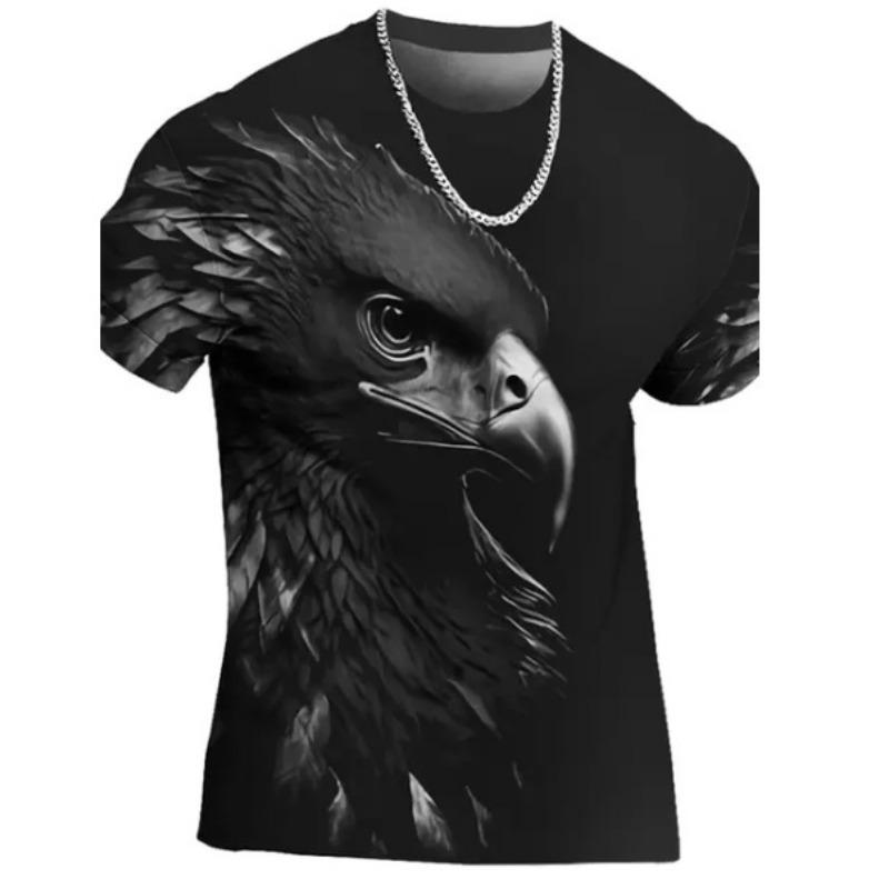 Eagle Men's T-shirt 3D Printed T-shirt Animal Pattern Short Sleeved Top Summer Casual Clothing Round Neck Shirt