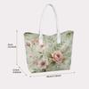 Elegant Floral Pattern Tote Bag Fashion Daily Use Shoulder Bag