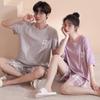 Summer Cartoon Couple Pajama Set: Short-Sleeve, Loose, Breathable Home Wear for Men & Women