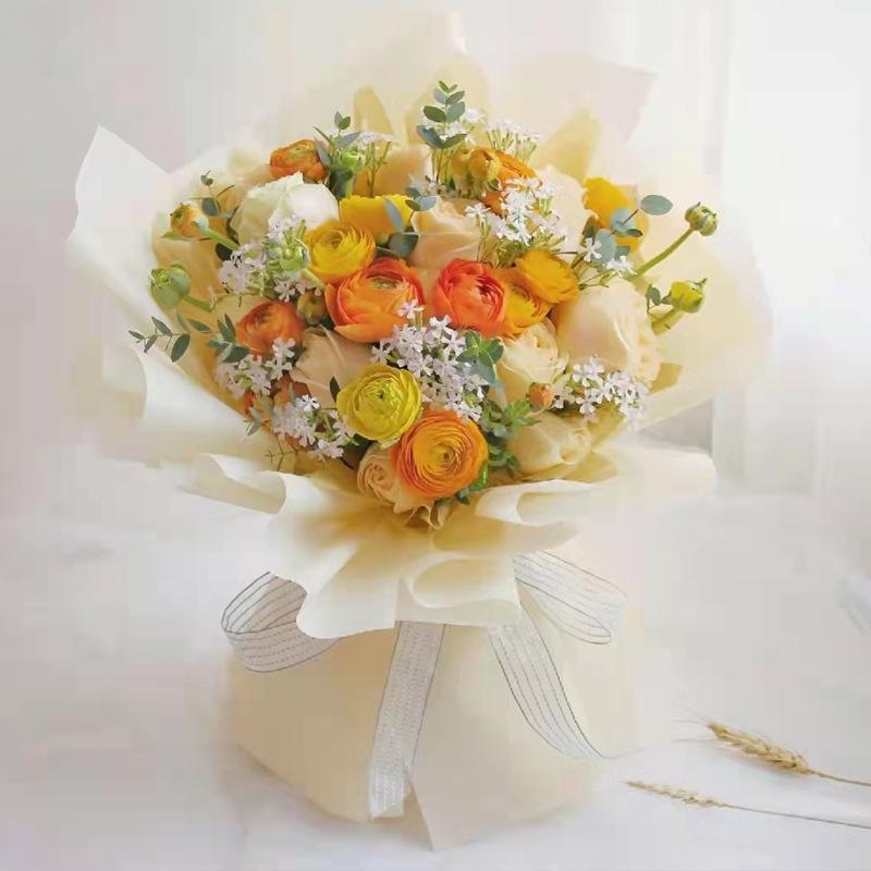 Полупрозрачная Водонепроницаемая Матовая Бумага для Букетов Флориста - Корейская Однотонная Упаковка для Цветов