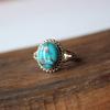 Кольцо из синей меди с бирюзой, кольцо из стерлингового серебра 925 пробы, богемное кольцо, эффектное кольцо-обещание, кольцо с драгоценным камнем, подарок на день святого Валентина,