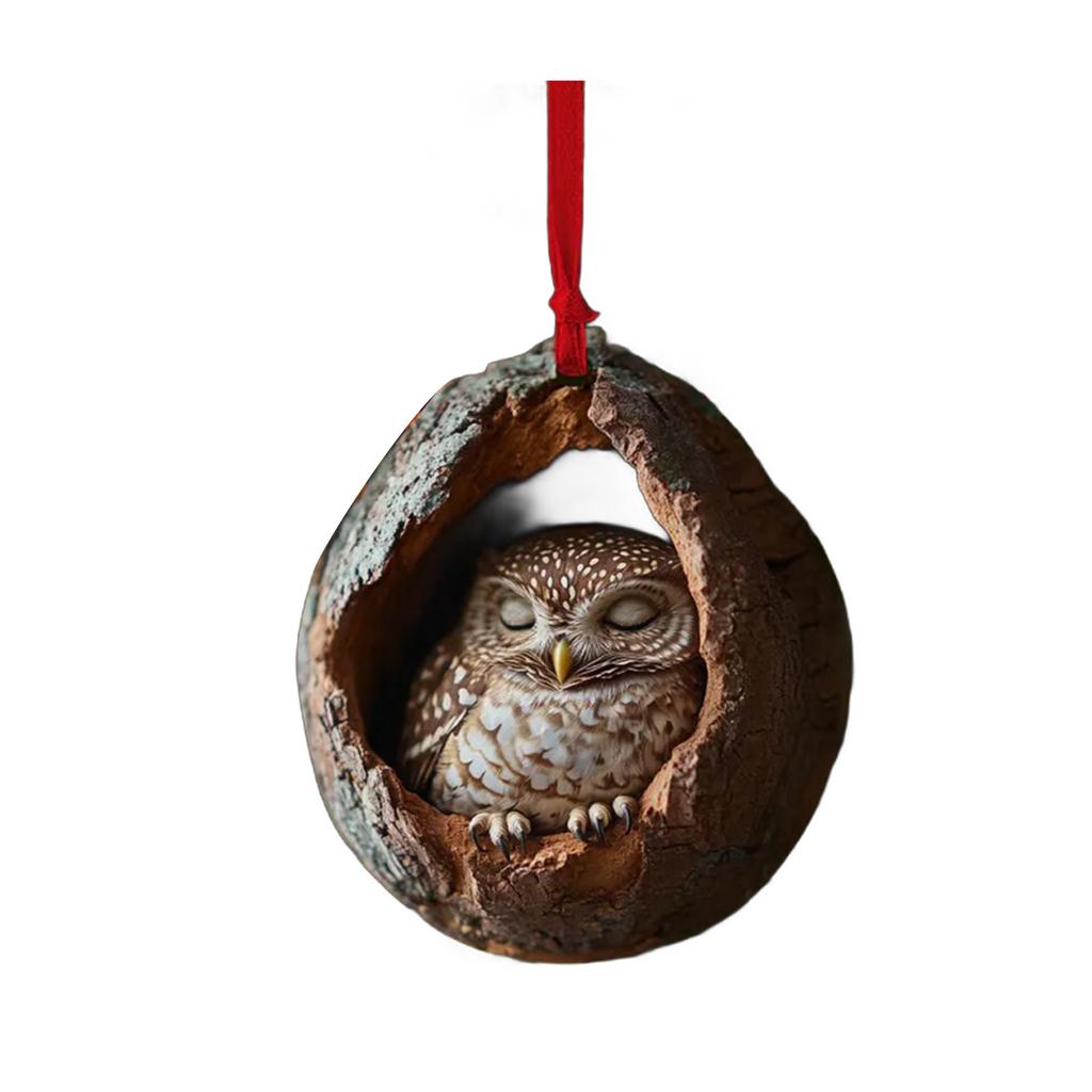 Festival Owl Styles Christmas Tree Hanging Ornament Craft of Sturdy 2D Acrylic Accessory for Home Decoration Use