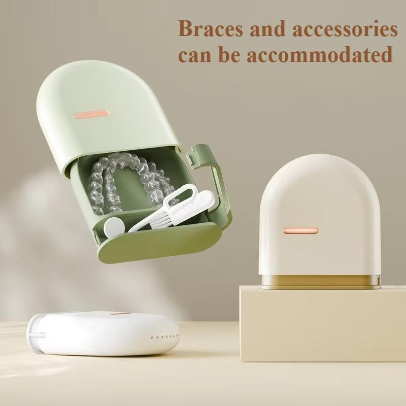 1pc Invisible Braces Storage Box Portable Dentures Teeth Orthotics Cleaning Box Pull-out Type Braces Dust Protective Orangizer