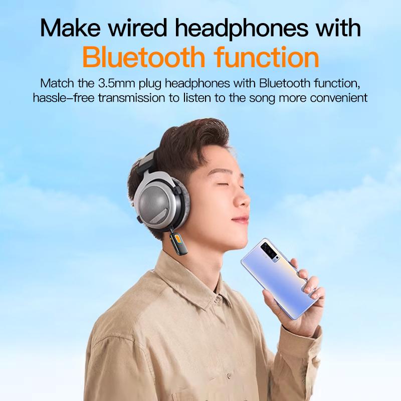 Bluetooth 5.4 Аудиопередатчик-приемник 2 в 1 Беспроводной 3,5 мм Aux Аудиоадаптер Bluetooth-передатчик для ТВ, автомобиля, наушников