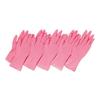 Comolife Ambidextrous Thin Household Rubber Gloves, Pink, Reusable, for Work, Kitchen, Cleaning, Cooking, Dishwashing, and Gardening, 10-Count