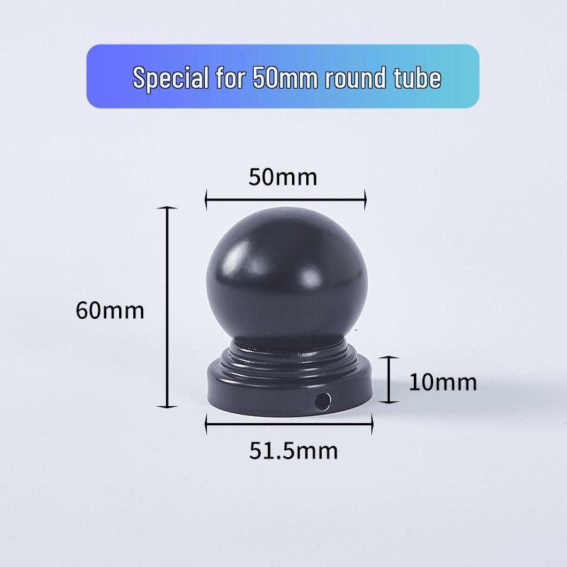 Wrought Iron Galvanized Ball Fence Post Cap for Square & Round Tubes