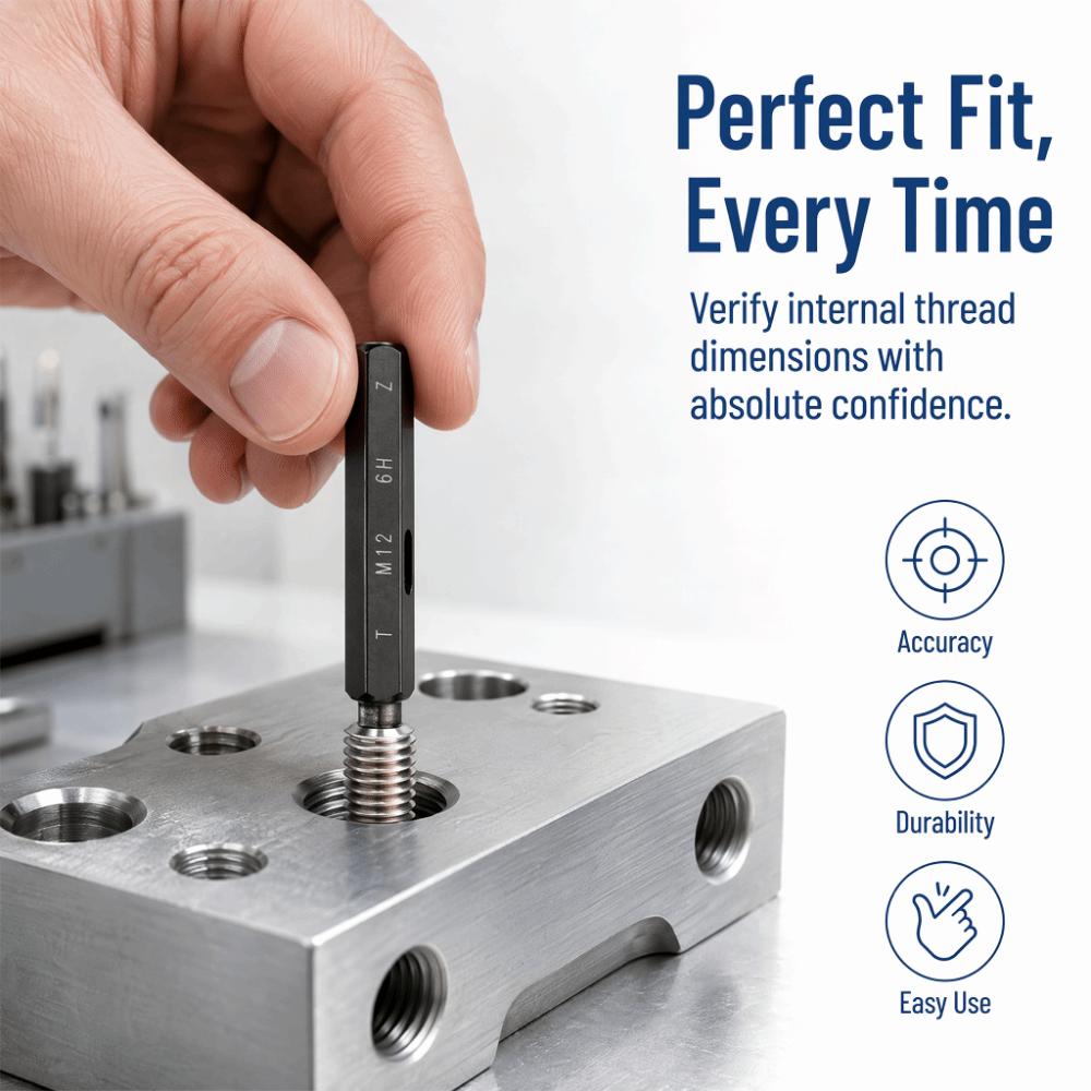 6H Tolerance Thread Plug Gauge Double Ends Measurement Hand Tool For Quality Control