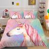2023 Новый стиль, 2/3 шт., комплект высококачественных пододеяльников с 3D принтом единорога, комплекты пододеяльников из высококачественного полиэфира
