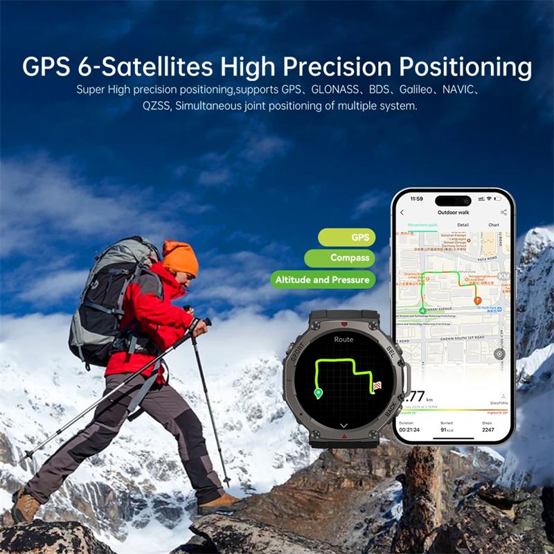 Новые DM58 GPS Смарт-часы для мужчин Голосовой помощник BT Беспроводной вызов Бизнес Спорт на открытом воздухе IP69 Водонепроницаемые наручные часы для Android IOS