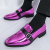 Designer New Shiny Glossy Patent Leather Shoes For Men Pointed Monk Strap Loafers Wedding Dress Formal Footwear Zapatos Hombre