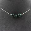 Stones and Minerals. Necklace 3 Malachite Beads from Congo Quality 7A 8 Mm. Steel Chain Necklace Women, Men. Custom Size