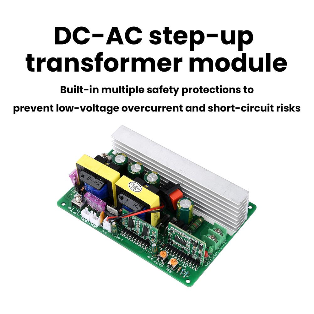 Повышающий трансформатор DC12V-14.5V до AC220V Плата инвертора 500 В Повышающий преобразователь Зарезервированный интерфейс вентилятора контроля температуры