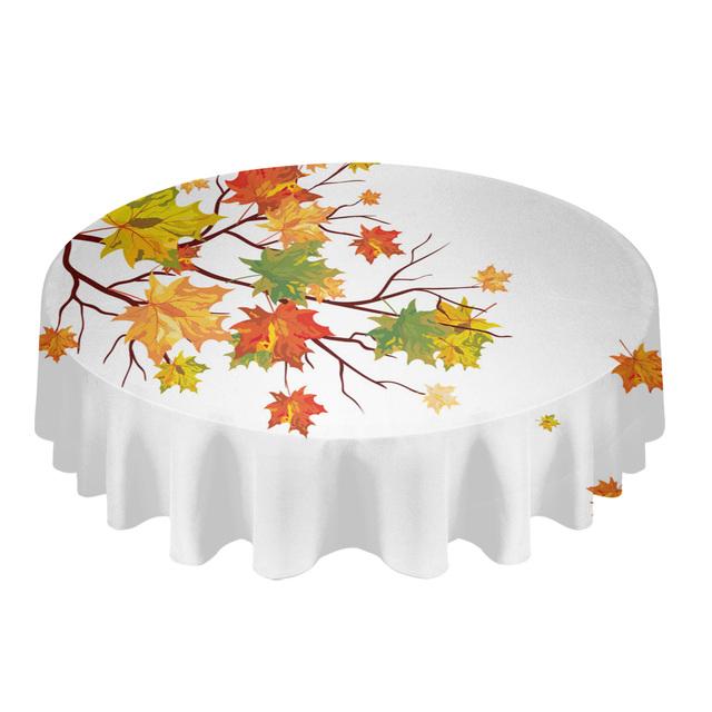 Осенние листья клена градиент круглая скатерть кухонный декор водонепроницаемая скатерть обеденный журнальный столик чехол коврик для пикника