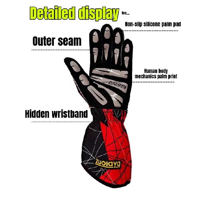 New Auto Car Karting Gloves Breathable Motorcycle Racing Gloves Silicone Non-slip Men Go Kart Race Gloves Guantes Moto Luvas