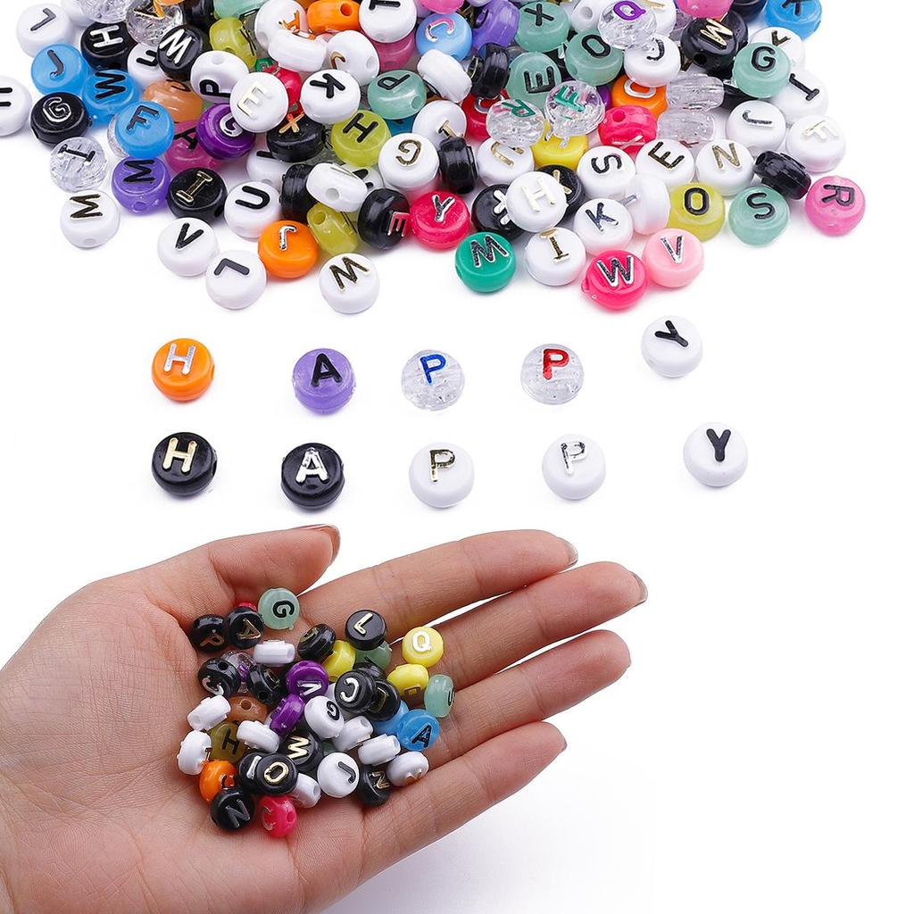 Акриловые плоские бусины с буквами 10x6 мм, 50 шт., для изготовления ювелирных изделий своими руками