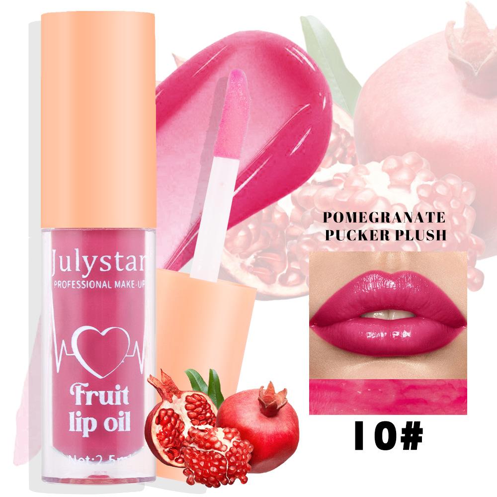 JULYSTAR 20Цвет Фруктовый Блеск Для Губ Жемчужный Дуду Увлажняющий и Увлажняющий Зеркальный Водный Световой Меняющий Цвет Масло Для Губ