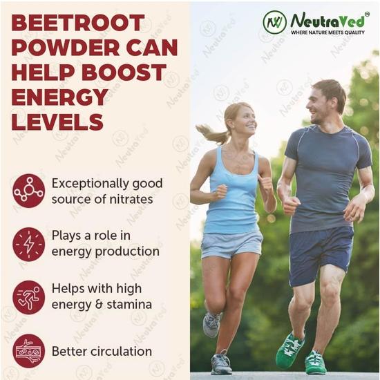 Порошок свеклы NeutraVed 100 г | Пищевой | для маски для лица, сияния кожи и ухода за волосами | 100% чистый натуральный порошок свеклы | Вегетарианский - 100 г