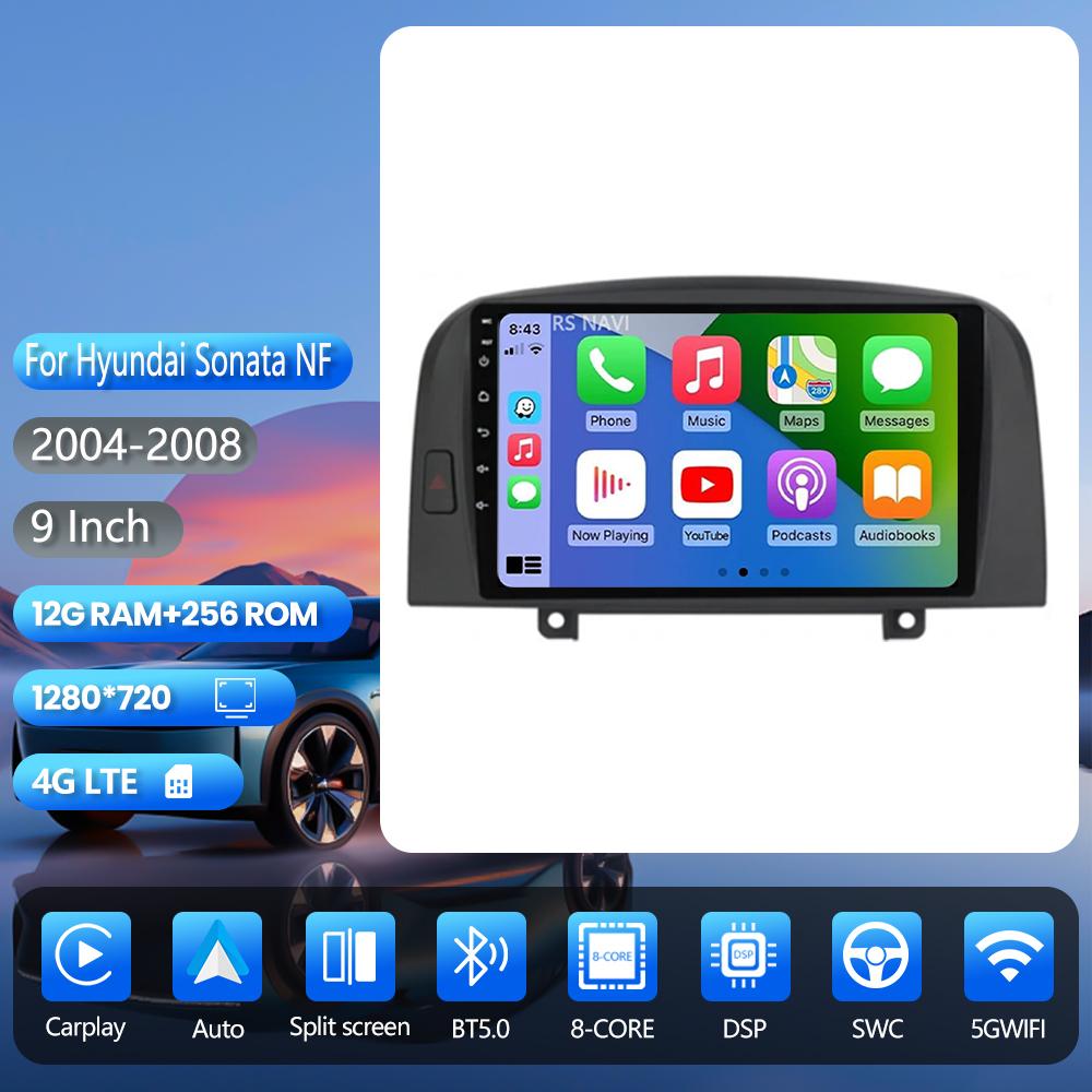 Autoradio multimédia Android 16 Carplay Auto pour Hyundai SONATA NF 2004 - 2008, autoradio stéréo Plug and Play, navigation