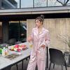 Радужная пижама из ледяного шелка на весну и осень с горячими бриллиантами, милая тонкая женская домашняя одежда высокого класса, летом можно носить как верхнюю одежду
