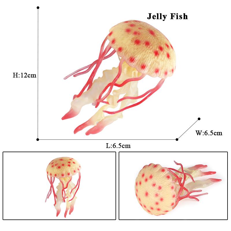 Oenux Морская звезда Океана Морской анемон Коралл Медуза Кальмар Креветка Краб Акула Животные Модель Фигурки ПВХ Миниатюра Детская Игрушка Подарок