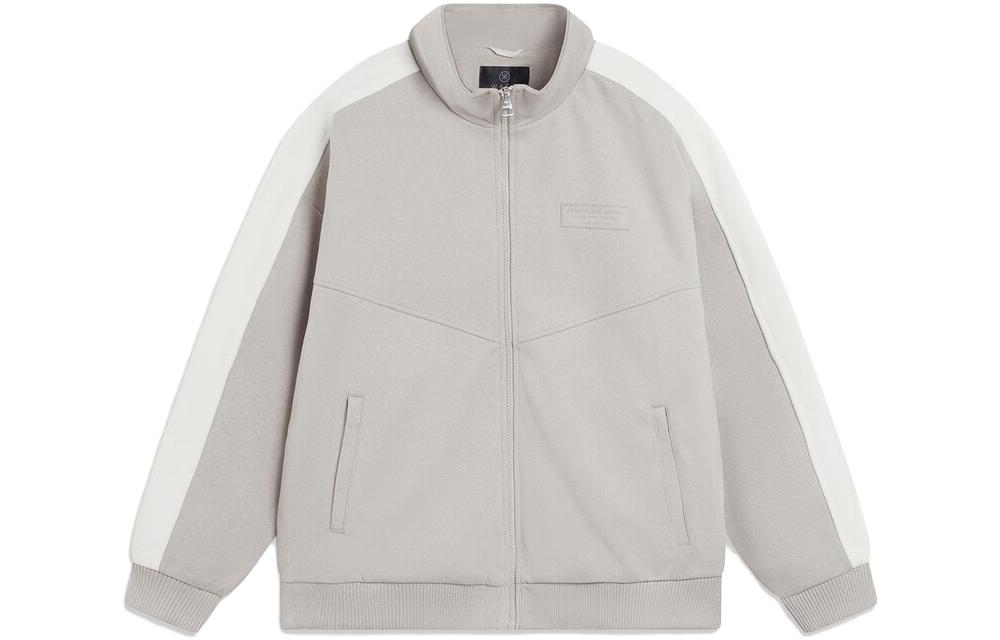 Li Ning Jacket Men's Mixed Color Stone Gray Ecru AFDT691-3