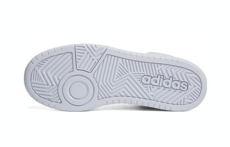 adidas Neo Hoops Mid 3.0 K Нескользящая Амортизация Устойчивая к истиранию Средняя высота Детские скейтбордические кроссовки Белый Детские HP2662