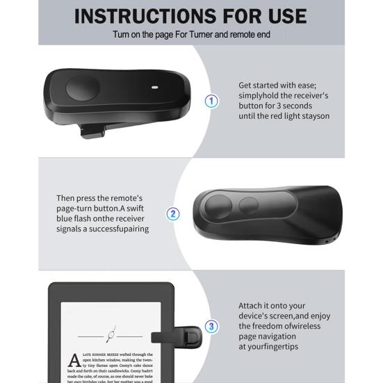 Переворачиватель страниц Переключатель Переключатель страниц Перезаряжаемый Простой в использовании Wi-Fi Bluetooth-совместимый пульт дистанционного управления Беспроводной RF переворачиватель страниц