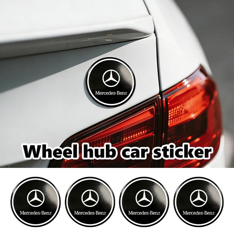 4PCS 56mm Car Styling Wheel Center Hub Caps Stickers Badge For Benz AMG Exclusive A C E R V Class CLA CLS C180 C200 W204 W205