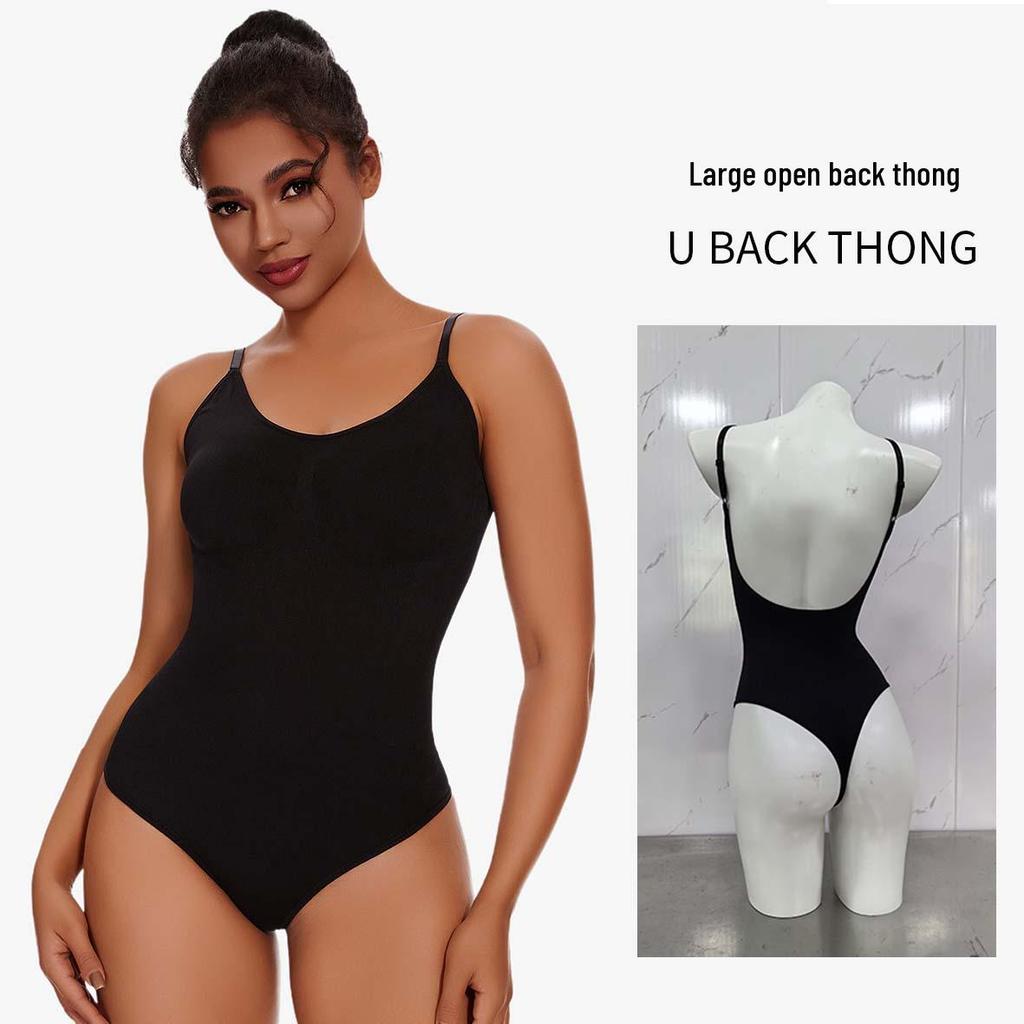Women's Cross-Border Body Shaping One-Piece: Abdomen-Tightening, Open Crotch, Hip-Lifting, Sling Corset Briefs