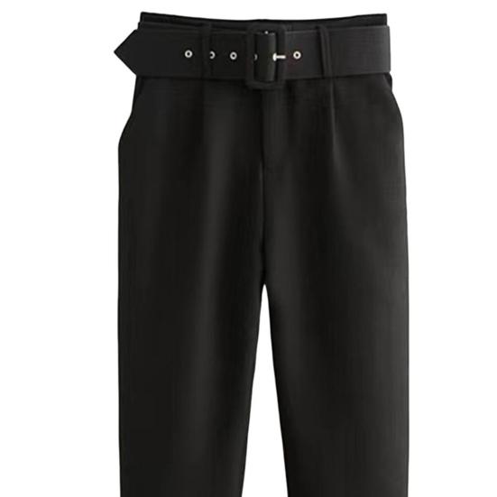 Женские брюки Yousheng, прямые, с высокой талией, длинные брюки с карманами, однотонные повседневные рабочие брюки