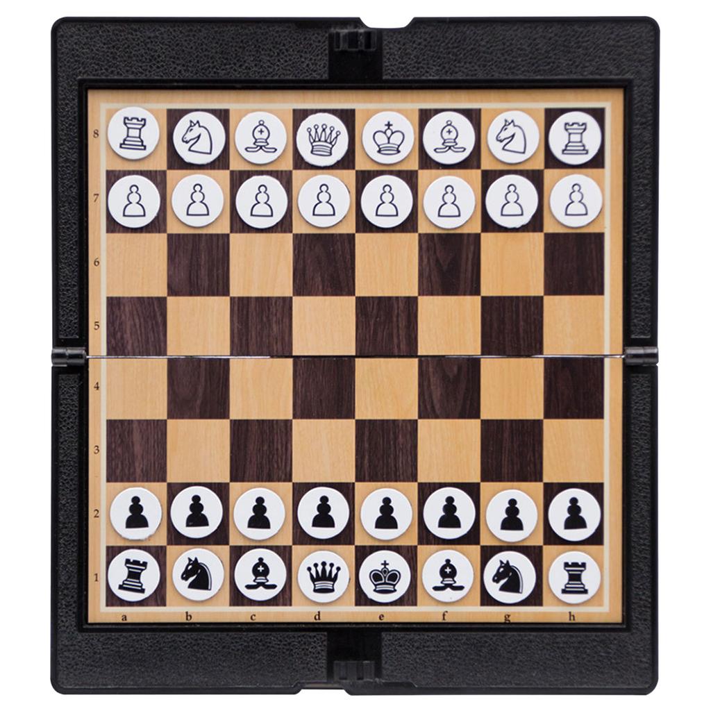 Foldable Chess Board Mini Size Magnetic Chess Set Travel Portable Wallet Pocket Chess Board Game for Camping Family Game