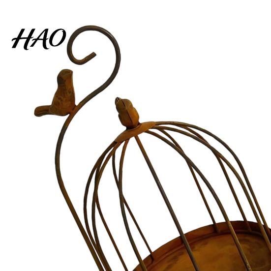 Romantic Table Centerpiece Vintage Metal Birdcage Candle Holder, Tealight Decorative Indoor Outdoor Lantern Stand for Home Decor Dining Living