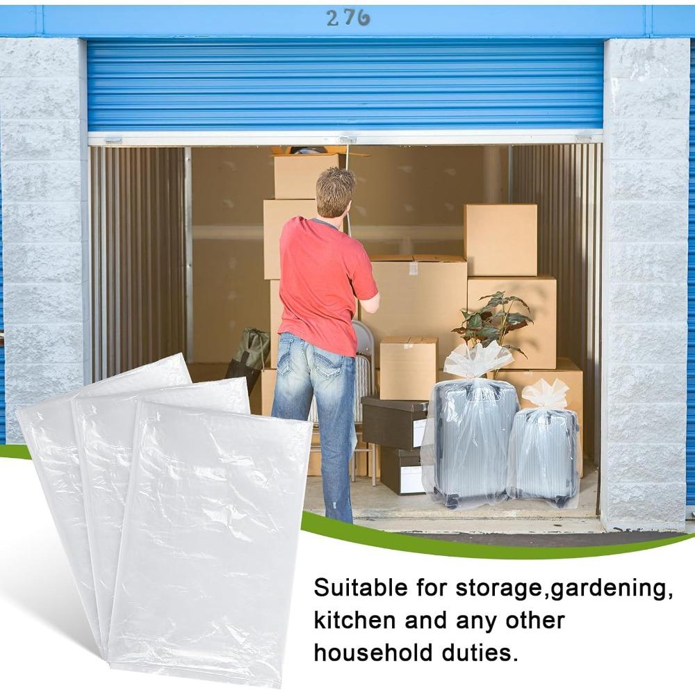 10 packs of extra-large clear plastic storage bags, 40 x 60 inches, 3.94 mil thick, giant oversized flat plastic storage bags