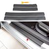 4Pcs Gray Color Car Door Sill Scuff Welcome Pedal Protect Carbon Fiber Sticker