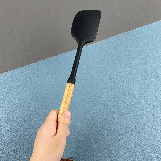 Силиконовая кулинарная ложка для посуды с антипригарным покрытием, термостойкая лопатка-ложка, ложка с прорезями, скребок, кухонная утварь для перемешивания, зачерпывания, сервировки