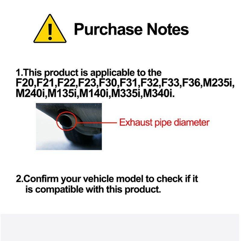 Slip On Nozzle Exhaust Tip Tailpipe 2PCS Stainless Steel For BMW M235i M240i F20 F21 M135i M140i Exhaust System 60Mm