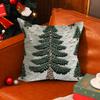 2Pcs Christmas Tree Pillow Cover 18" X 18" Festive Decor Pillowcase Washable Throw Pillow Cover with Hidden Zipper for Sofa Couch Chair Bed
