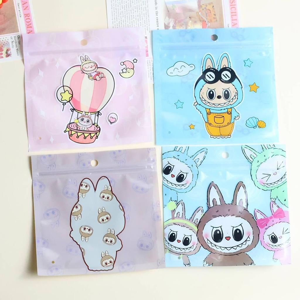 Милый мультяшный прозрачный самозапечатывающийся пакет для хранения украшений и материалов