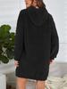 Women's Oversized Long-Sleeve Knit Fleece Hooded Dress