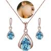 Elegant Earrings and Necklace Set for Women Fashion Water Drop Shape Business Attire Jewelry Handmade Accessories