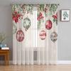 Christmas And Winter Poinsettia Curtains For Living Room Bedroom Home Decoration Window Voile Tulle Curtain Drapes