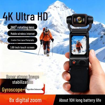 Экшн-камера 4K Ultra HD со стабилизацией изображения гироскопом, Wi-Fi и ручным режимом видеоблога для велоспорта и спорта