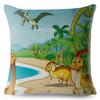 Наволочка с изображением динозавра Юрского периода и животного, наволочка из персиковой кожи, диван, домашний декор, наволочка