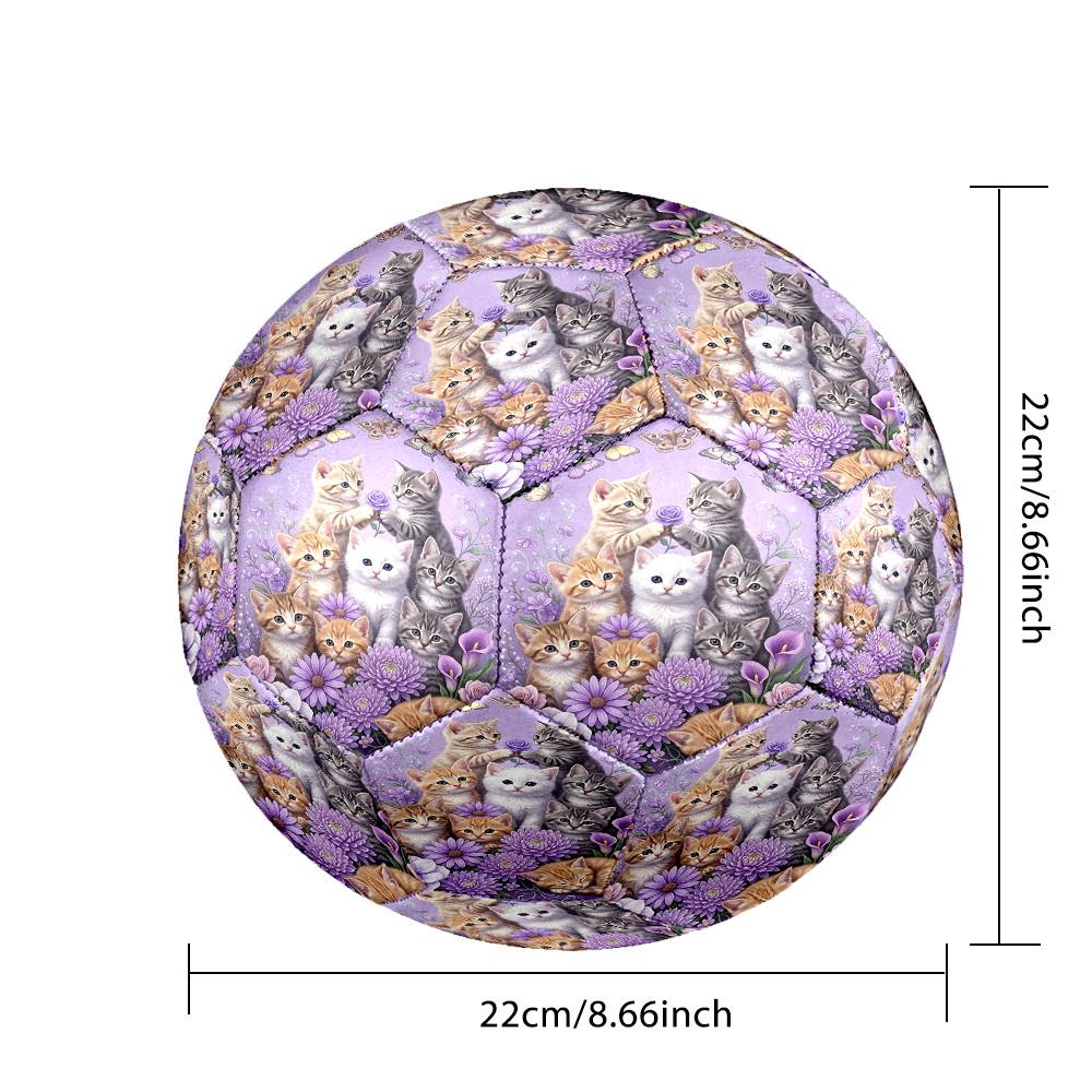 1pc Kittens Butterflies Theme Soccer Ball Football, Size 5, Lightweight PVC, Outdoor Training Soccer Ball,Gift c6566