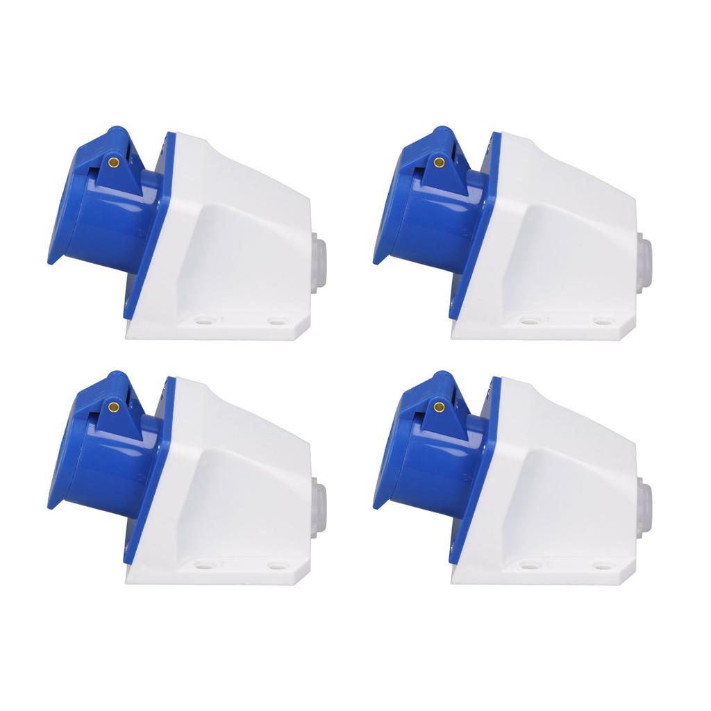 4 комплекта промышленная розетка 3-контактный силовой разъем накладная розетка IP44 водонепроницаемая 220?250В 16А