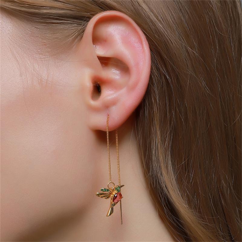 Новые модные длинные висячие серьги с маленькой птичкой для женщин, элегантные серьги с кисточками для девочек, стильные ювелирные изделия, индивидуальный подарок