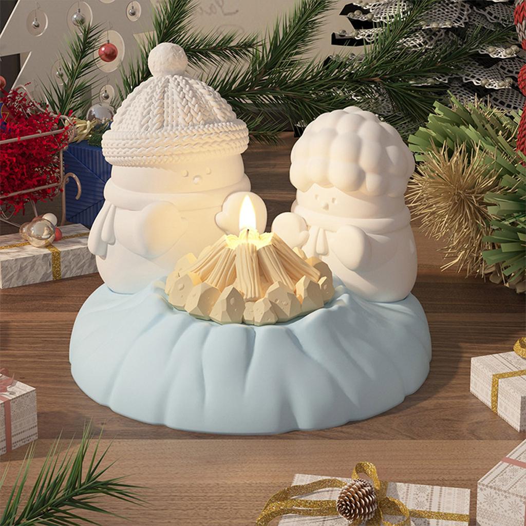 3D милый снеговик силиконовая форма DIY капельный клей украшения набор рассеиватель каменная гипсовая форма огненный снеговик форма